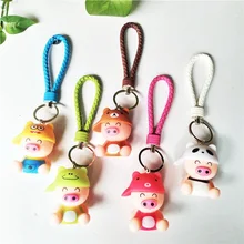 Мультфильм McDull свинья колокольчик брелок распродажа, милые куклы кулон пары автомобиль свинья маленькие подарки