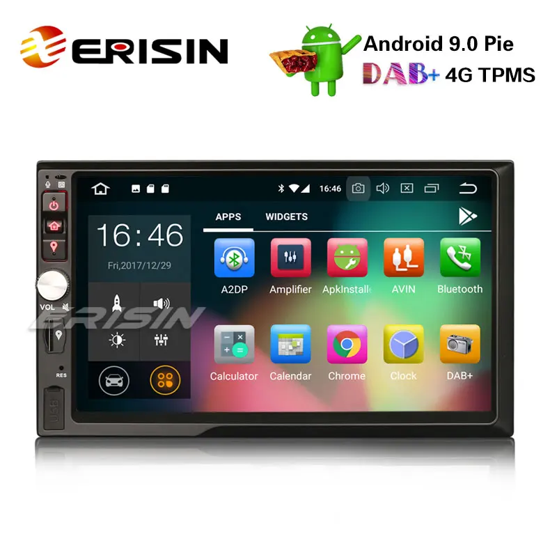 Erisin ES4841U " двойной Din Android 9,0 Авторадио DAB+ gps Bluetooth WiFi TDT Радио RDS USB Navi