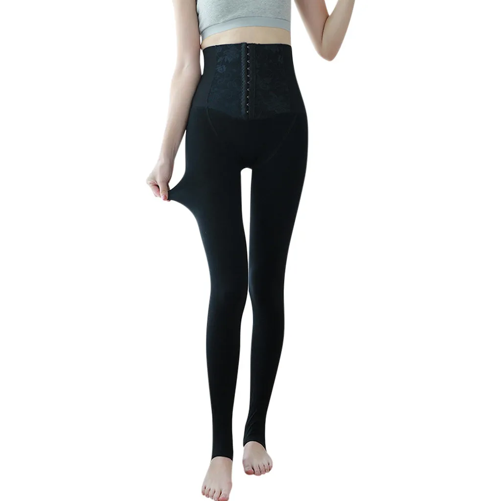 Зимние формирующие легинсы для женщин; однотонные теплые бархатные утолщенные эластичные леггинсы; Mujer; брюки-карандаш с высокой талией; Стрейчевые брюки - Цвет: Черный