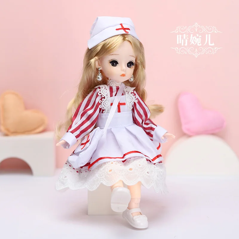 BJD 1/6 Doll Set 28cm Heigh Dress Up Girl Toy Doll Clothes Set Doll Casual Set Diy Toys for Children 16