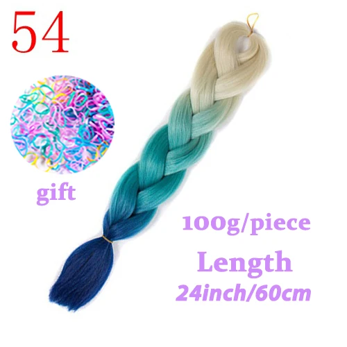 Hair Braid Synthetic Hair Extensions Jumbo False Braid Ombre Braiding Hair Pink Grey Blue Color Kanekalon - Цвет: Красный