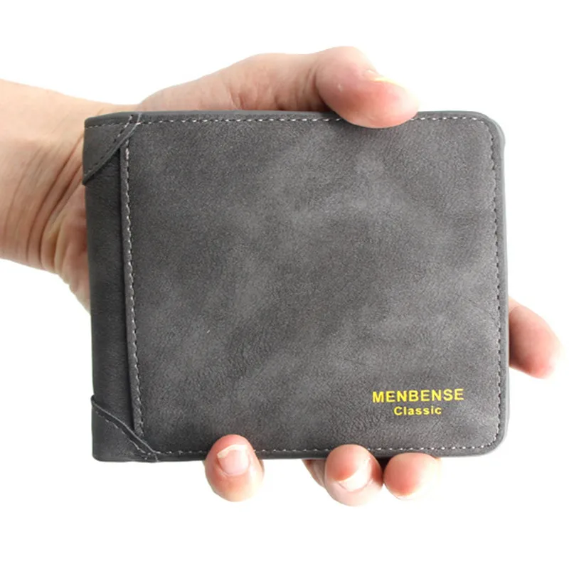 New Mens Wallet Short Cross Section Youth Trifold Wallet Stitching Business Multicard zipper Coin Purse Wallet