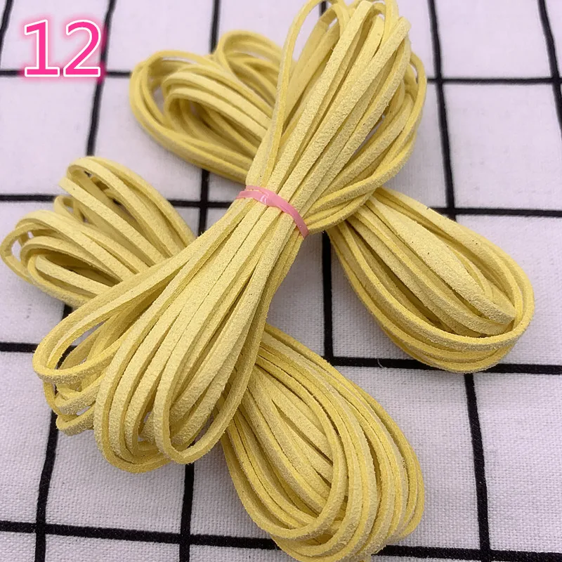 Leather Cord Faux Suede Cord 5yards/lot 3 mm Flat For DIY Jewelry Making Supplies