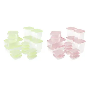 

Healthy plastic storage box set (17 pieces), different size food storage containers, sealed, anti-leakage, two-color optional