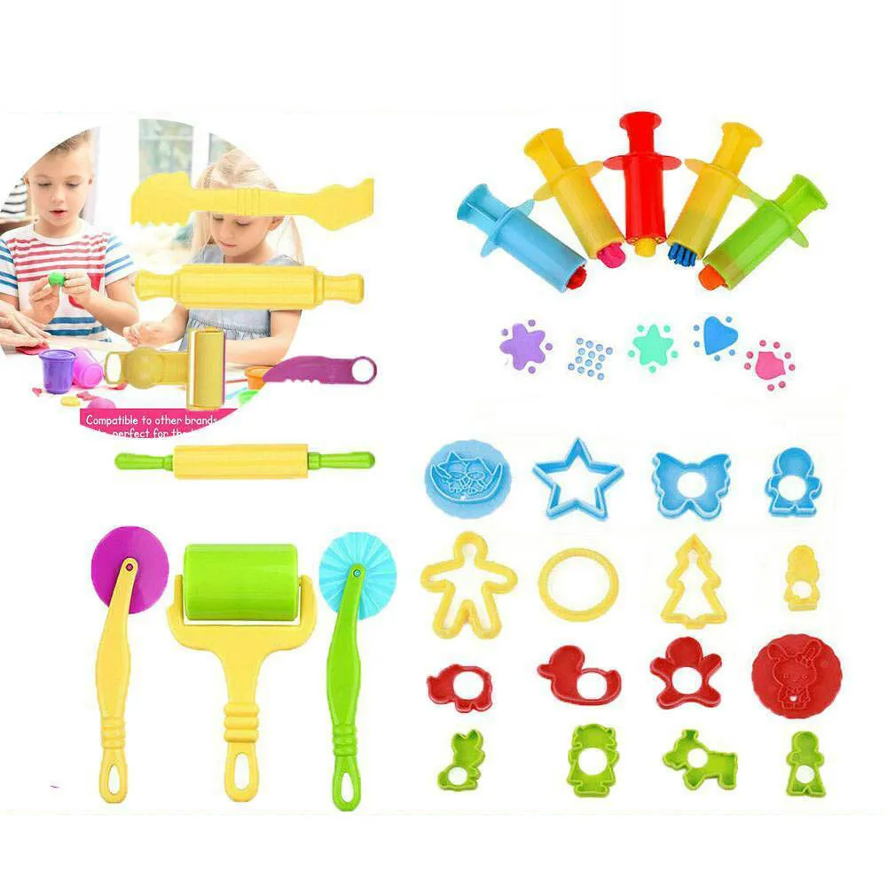 

30x Kids Tools Set Modelling Craft Play Dough Mould Mold Toy Cutters
