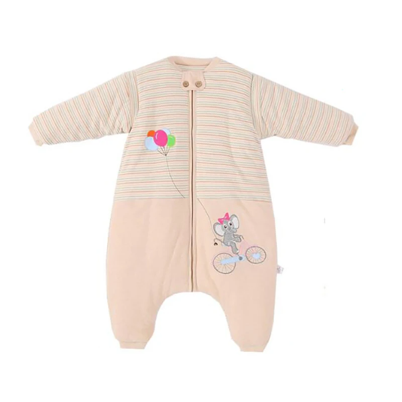Спальный мешок для малышей, зимняя ночная рубашка, комбинезоны, пижамы, обертывания, хлопок, Раздельный спальный мешок, теплый для детей, YY010