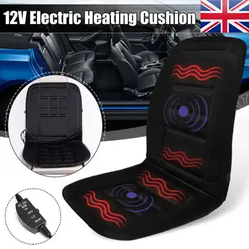 

Universal 12V Electric Car Front Seat Heating Cover Padded Thermal Cushion Black