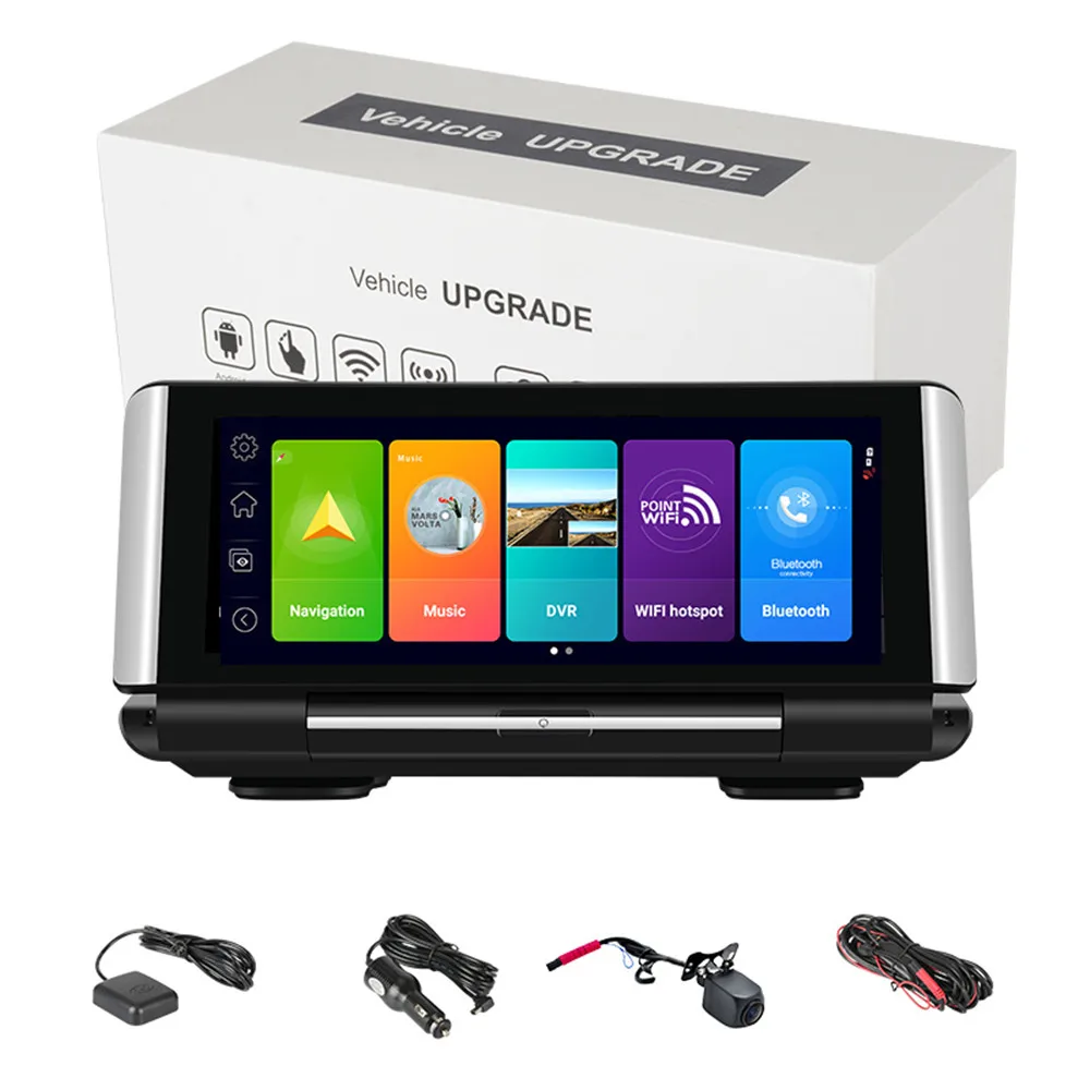 7 Inch 4G Android 8.1 Car Dvr Driving Recorder Gps 2G Ram Fhd 1080P Video Recorder Dual Camera Wifi App Remote Monitoring