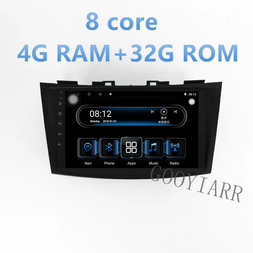 1din Android 2012 автомобильный радиоприемник 8 ядер RAM4G + ROM32G мультимедийный плеер для
