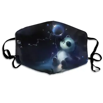 

Animated Cute Baby Panda Bear Kawaii Animals with Water DropAnti-Dust Breathable Masks for Men Fishing Nose Cover Creative