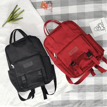 

Brand Design Nylon Backpack Female Korean Harajuku School Junior High School Student Bag Waterproof Nylon Backpack Computer Bag