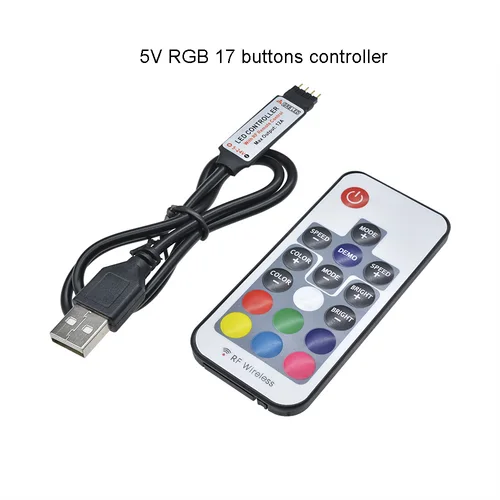 LED 스트립 라이트, USB 3528SMD LED 램프 테이프, 리본 RGB TV 데스크탑 스크린 백라이트 다이오드 테이프, IR 리모컨 LED 스트립 라이트 4
