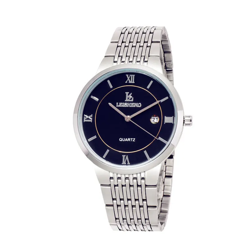 

New Style Fashion Foreign Trade New Style Grid Steel Belt Men's Ladies' Watch Waterproof Business Casual Couple Watch