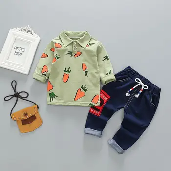 

Baby Clothes 0-4T Spring Autumn Casual Long Sleeve Printing Top And Jeans Kids Two-piece Outfit Set