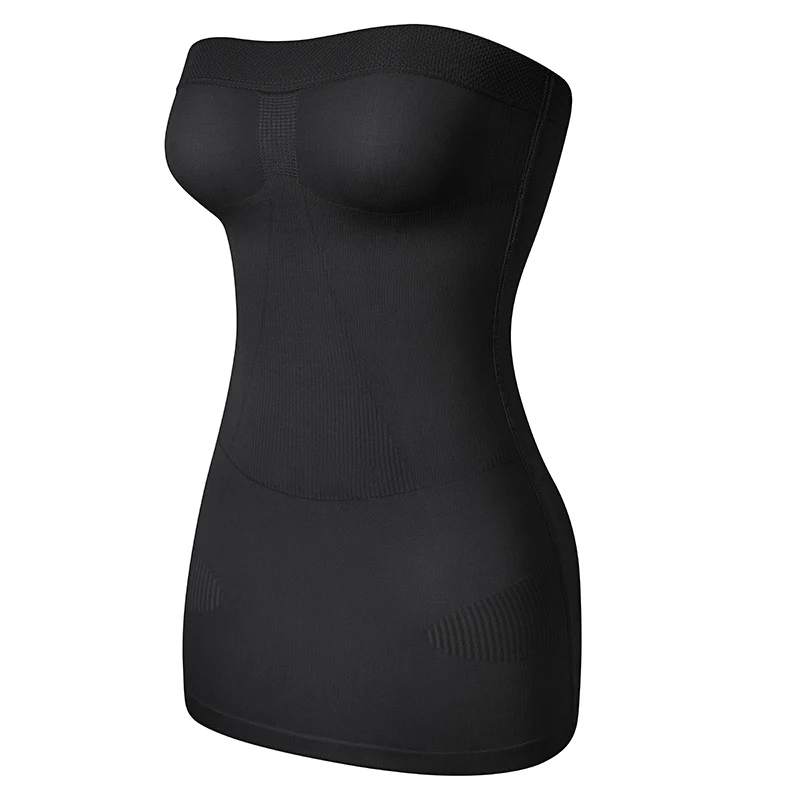 Women Shapewear Strapless Tube Slip Dress Mini Bodycon Dresses for Women Seamless Tube Top Dress Slimming Underwear best shapewear for tummy and waist