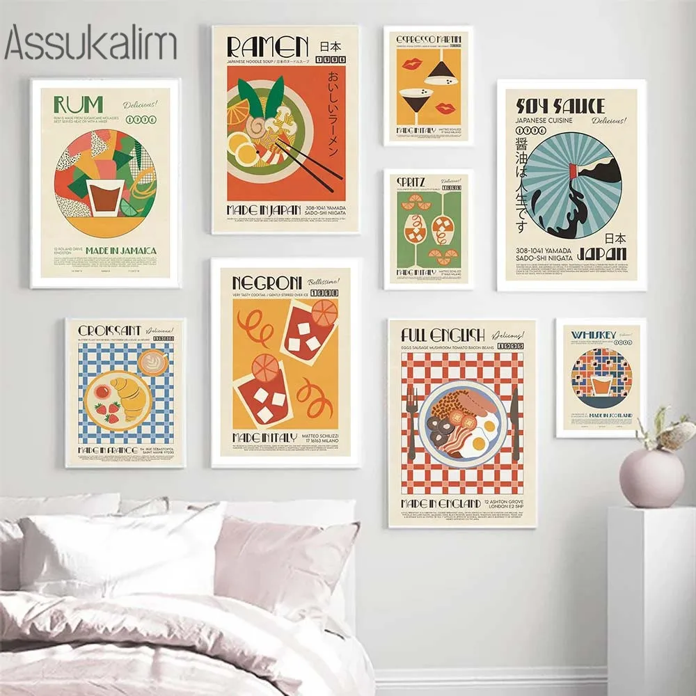 

Японские и корейские плакаты с изображением еды