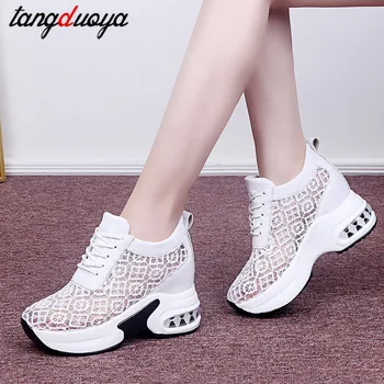 

2020 Summer Lace Breathable Sneakers Women Shoes Comfortable Casual Woman Platform Wedge Shoes basket femme zapatillas mujer