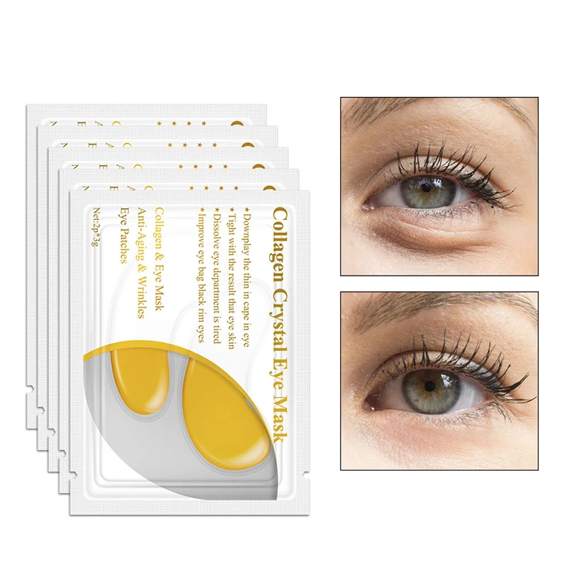 20Pcs Eye Mask 24K Gold Collagen Eye Patch Dark Circles Remover Anti Wrinkle Moisturizing Natural Extract 4