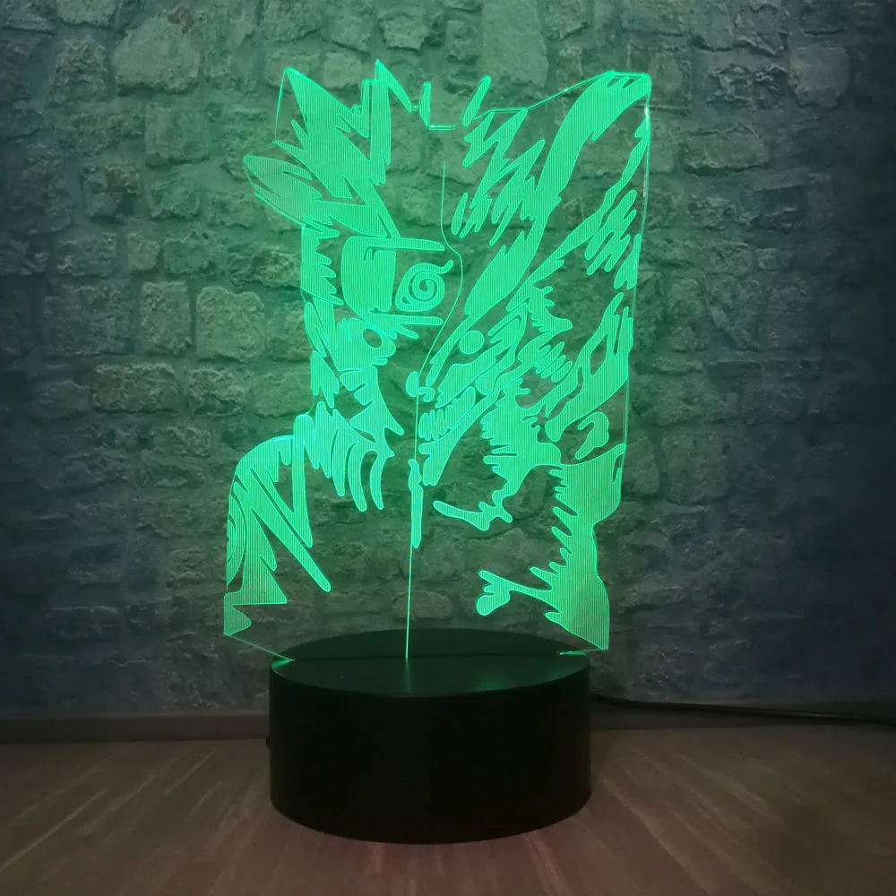 Generic Naruto Night Light 7 Color Change Led Touch Table Lamp Team