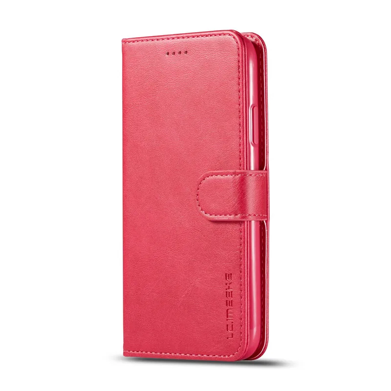 Кожаный чехол-книжка для iPhone 11 Pro Max, чехол для iPhone 5 5S SE 6, 6s, 7, 8 Plus, XR, Xs Max, чехол для телефона - Цвет: Розово-красный