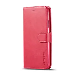 Elegant Leather Flip Wallet Case with Stand Feature for iPhone 6 s (Rose Red)