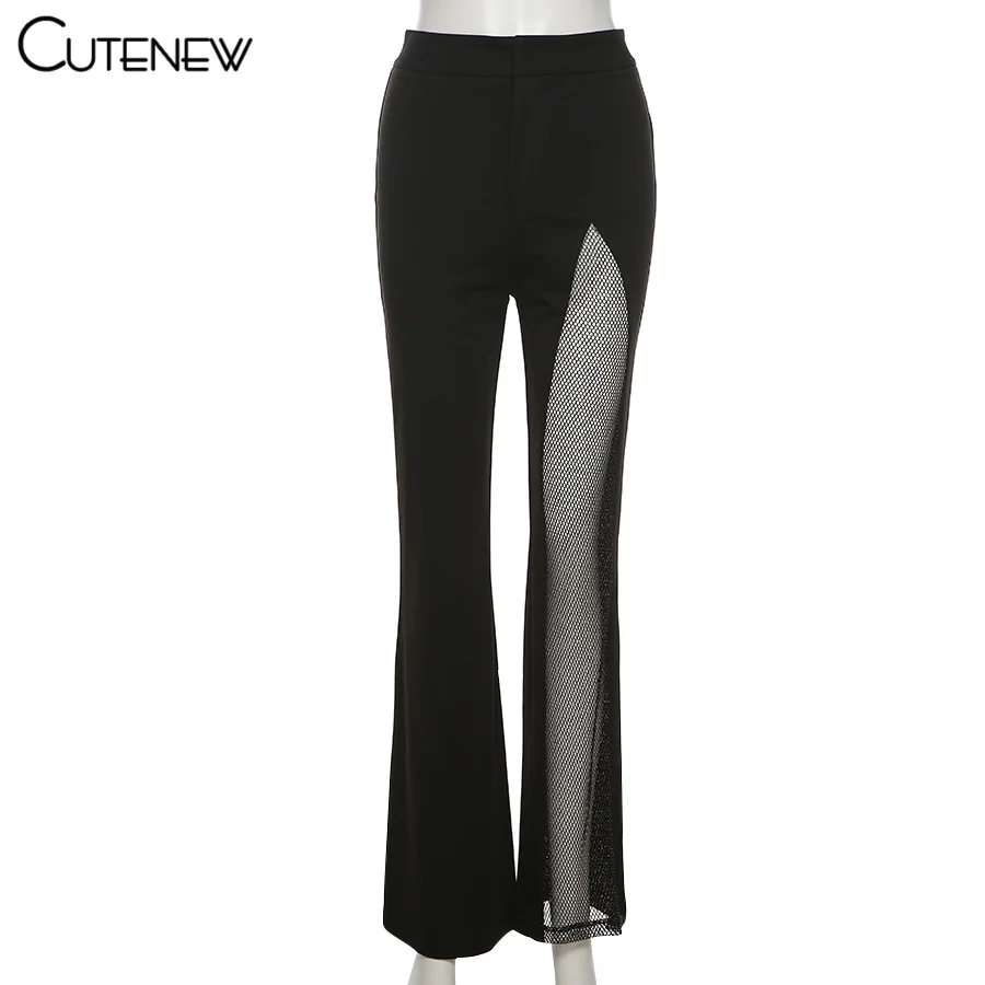 Sexy Mesh Patchwork One Shoulder Playsuits Women Elegant Solid Skinny Flare Pants Jumpsuit Fashion Lady Party Streetwear 40 Sexy Mesh Patchwork One Shoulder Playsuits Women Elegant Solid Skinny Flare Pants Jumpsuit Fashion Lady Party Streetwear