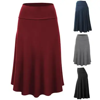 

Spring Summer Women Skirt New Fashion Female Maxi Party Skirts Casual Solid Color High Waist Pleated Maxi Skirt long skirt