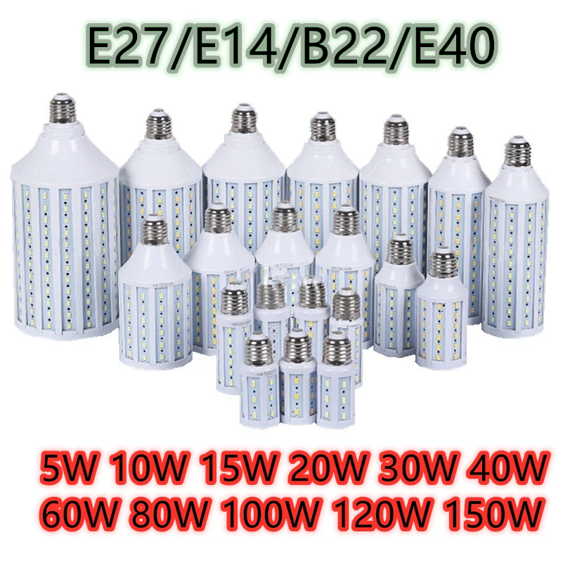 E27 B22 E40 E14 Светодиодная лампа AC 220 В светильник ная 5 Вт ~ 150 5730 2835SMD кукуруза