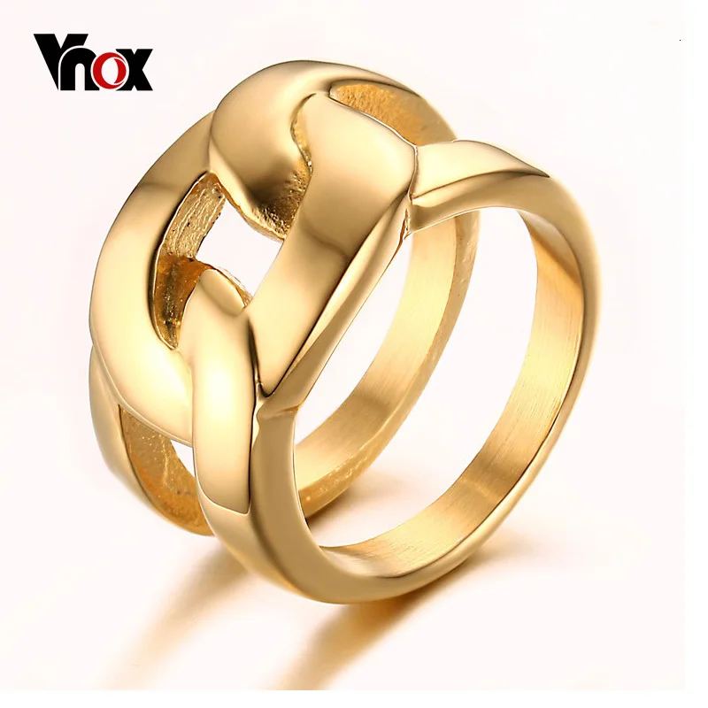 Vnox золото-цвет Кольца для Для мужчин Мода X Крест длинные Кольца для Свадебная вечеринка ювелирные изделия оптом
