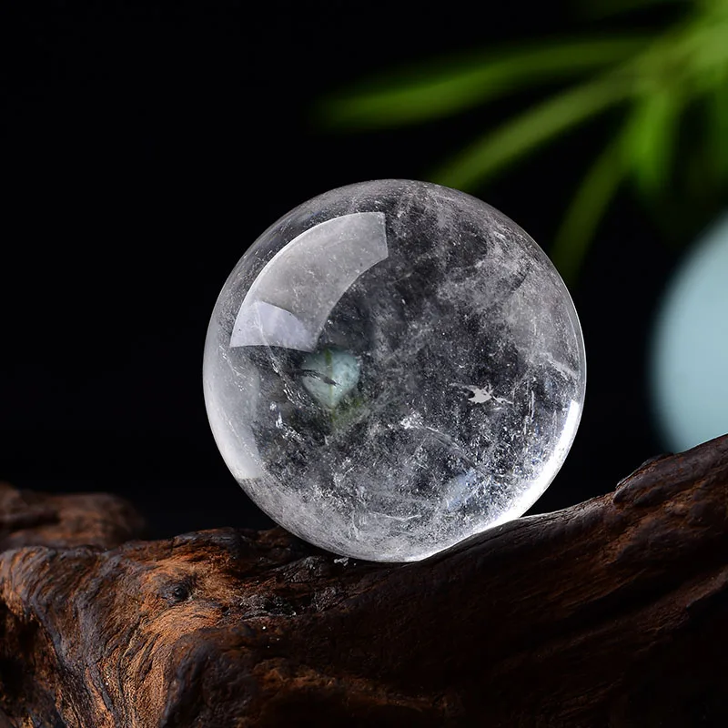 High Quality 28-32mm Natural Crystal Ball Clear Quartz Energy Healing Stone Meditation for Home Decoration Free Wooden Stand