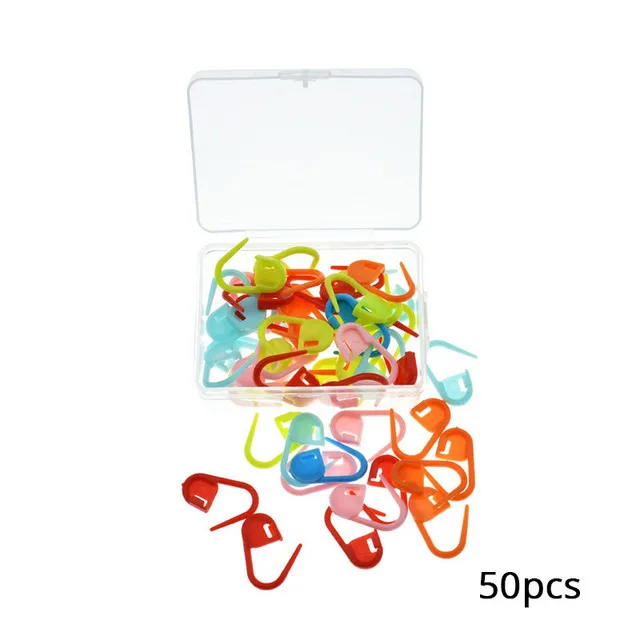 50 pcs 100 шт пластиковые маркеры для вязания на спицах крючком маркеры для запирания стежков, маркеры для вязания крючком, маркеры для вязания, инструменты для рукоделия, аксессуары - Цвет: 50 pcs