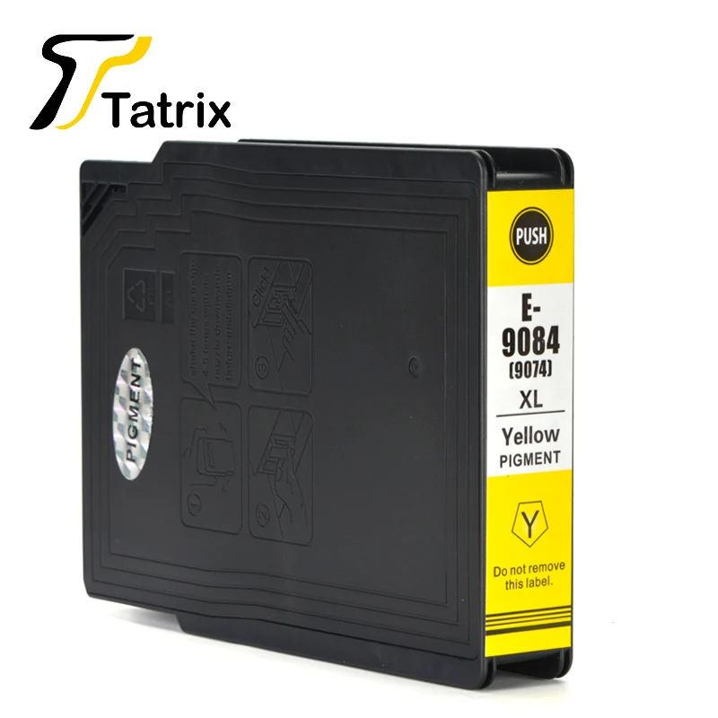 Татрикс для Epson T9081 T9082 T9083 T9084 чернильный картридж T9071 BK/C/M/Y для принтера Epson WorkForce Pro WF-6090DW 6590DWF - Цвет: 1 Yellow