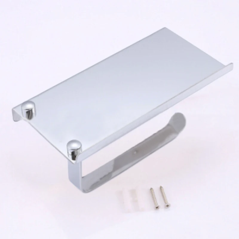 

Wall Mounted Stainless Steel Toilet Paper Holder Phone Stand Bath Tissue Rack