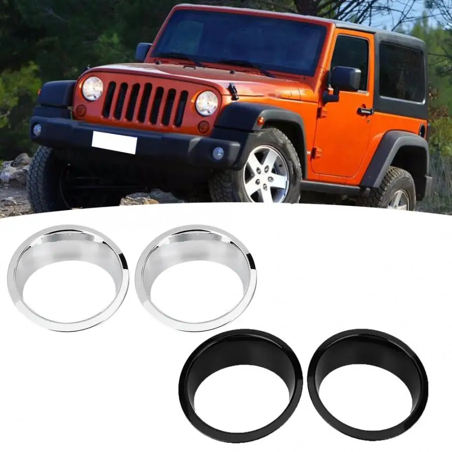 1 Pair Car Front Headlight Headlamp Cover Trim Protector Decorative Accessory Fit for Jeep Wrangler 2007- Car Styling