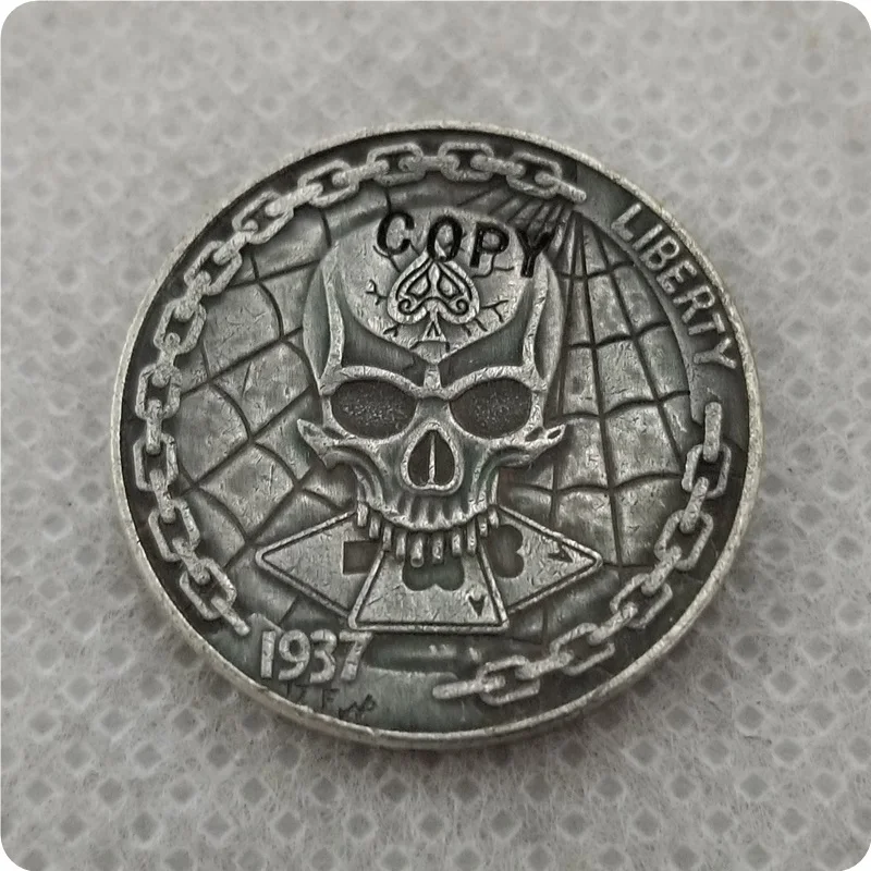 Хобо никеля Coin_Type # 57_1937-D с гравировкой в виде американского бизона из копии монет