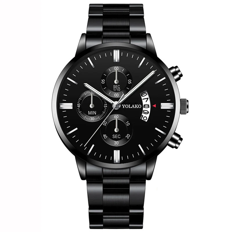 Mens Brand Watches Fashion Men Business Casual Stainless Steel Analog Quartz Wristwatch Male Black Leather Bracelet Watch Clock 