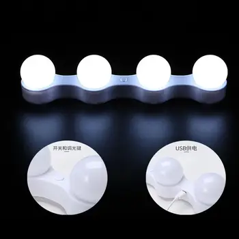 

Studio Make Up Lights Potable Battery Super Bright 4 LED Mirror Bulbs LED Mirror Headlamp Antifogging