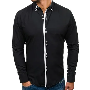 

Camisa de Manga longa para Homens Primavera Outono Designer Ferro Slim Fit Social de Camisas Formais 10.4
