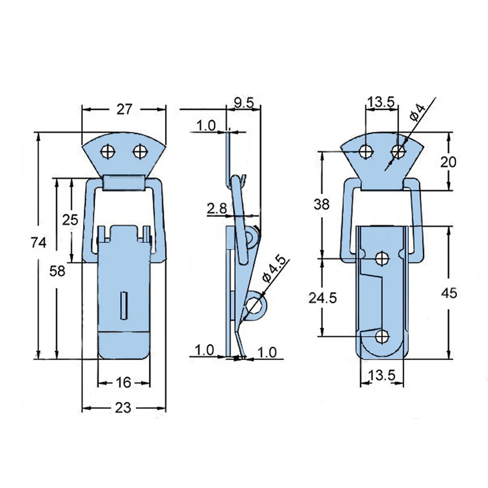 10pcs Tool Cabinet Box Locks Spring Loaded Latch Catch Toggle Iron Hasps For Sliding Door Window Furniture Hardware