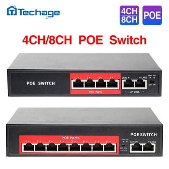 

Techage 4CH 8CH 48V Network POE Switch With 10/100Mbps IEEE 802.3 af/at Over Ethernet IP Camera/ Wireless AP/ CCTV Camera System