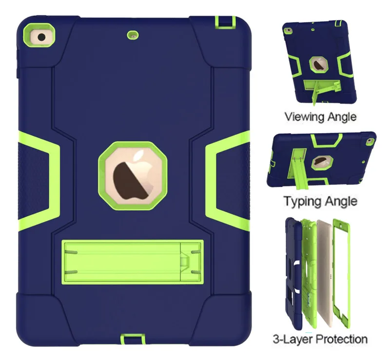 Dark Blue Green 360 полноразмерный противоударный бронированный чехол для нового iPad 10,2 7-го поколения PC силиконовый бампер чехол для iPad 10,2 чехол-подставка - Цвет: Dark Blue Green