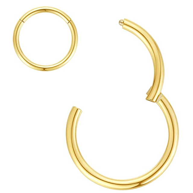 361L Surgical Steel 20G Cartilage Earrings Hoop Hinged Septum Nose Rings Helix Tragus Daith Earring Nipple Clicker Piercing