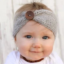 Европейский и американский стиль; сезон осень-зима; стиль; детские головные уборы ручной работы; Вязаная Детская повязка на голову с большой пряжкой