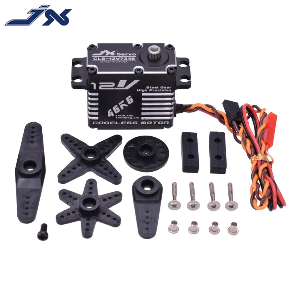 Цифровой сервопривод JX CLS-12V7346 HV 11 1-15 в 46 кг стальная шестерня с алюминиевым