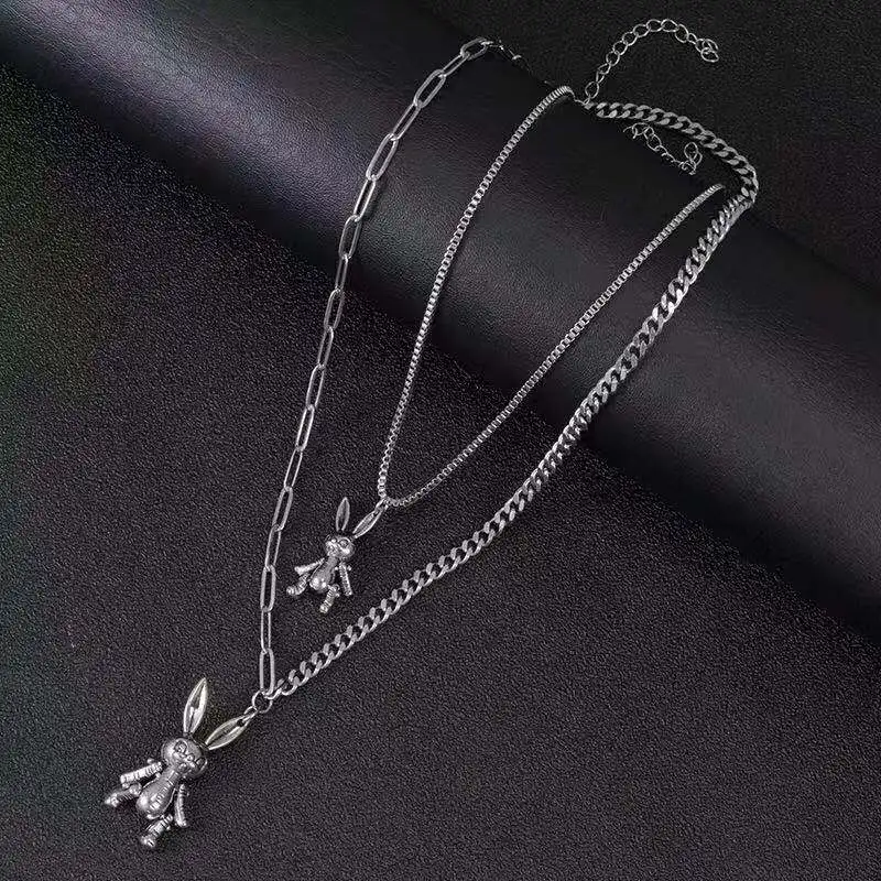 

k-50 Handsome rabbit necklace, rabbit pendant, rabbit charm, DIY jewelry, friend's gift, Tibetan silver