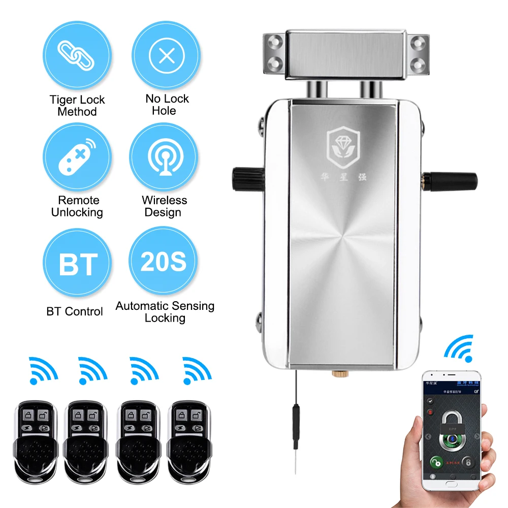 

Intelligent Door Lock Invisible Anti-theft Security Home Door Lock Remote Control Lock 4/20 Seconds Automatic Locking