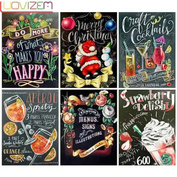 

5d Diy Diamond Painting Blackboard Full Square/Round Diamond Embroidery Cross Stitch Cartoon Christmas Decoration for Home