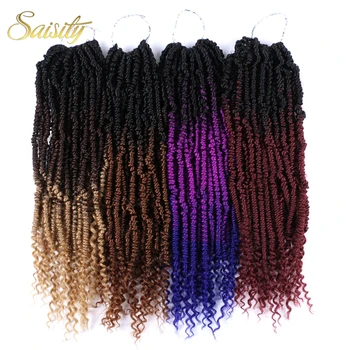 

Saisity Bomb twist fluffy Hair Synthetic Crotchet Passion Spring Twists Hair Extensions Pre Looped Ombre Crochet Braids Hair