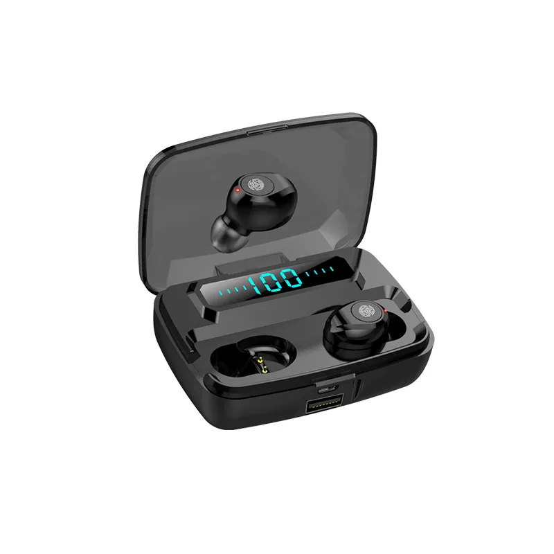 Free shipping touch Wireless bluetooth In ear waterproof movement Portable charging boxLED dual battery display Power on pairing
