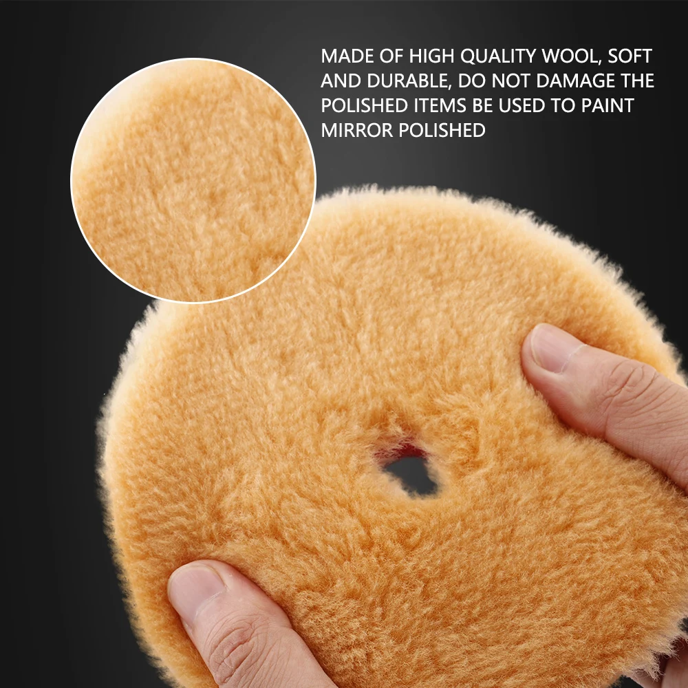Wool Polishing Pad 1PC 3"(80mm)/5"(125mm)/6"(150mm) for RO/DA Polisher car polishing pad,car polish pad,wool polishing pad,wool polishing head